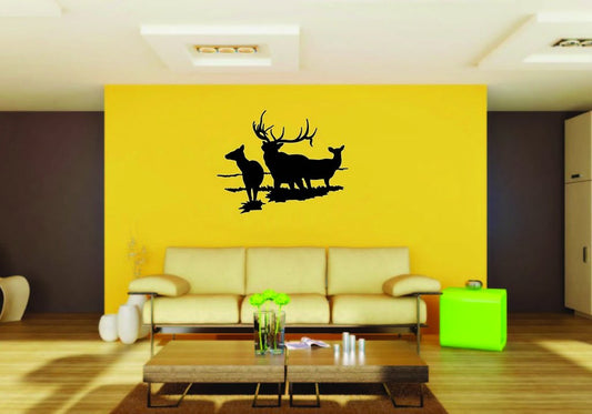 Picniva Elk Family Style 2 Removable Vinyl Wall Decal