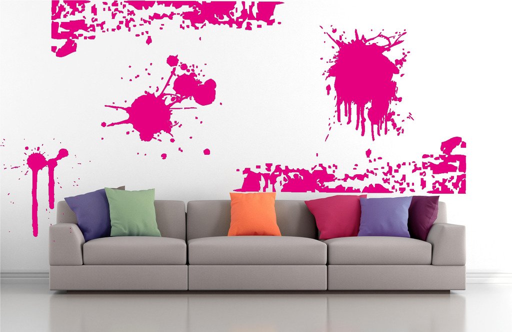 Picniva Drips Border Mix Wall Decals, Pink, 10 in Height, DOTPR14A