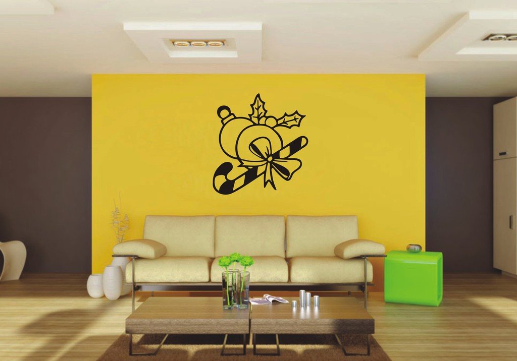 Picniva Candy Cane Sty2a Vinyl Wall Decal, Approx 22 x 23.36 in, Removable