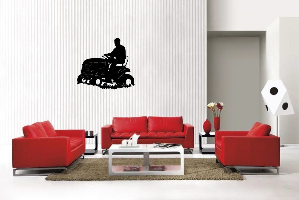 Picniva Lawn Mower Sty5 Vinyl Car Window Decal, Approx 5 in