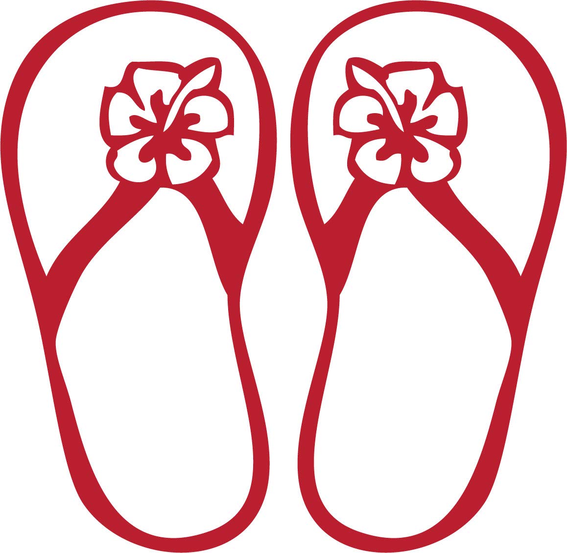 Decaltor Hibiscus Flip Flop Vinyl Decal for Car Window Laptop, 5 in