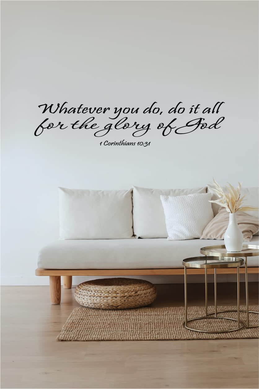 Decaltor Glory of God Vinyl Wall Decal, 1 Corinthians 10:31 Bible Quote