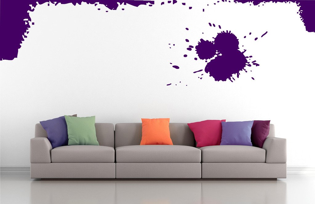 Picniva Splatter Corners Wall Decals, Purple, 10 in Height, DOTPR01A