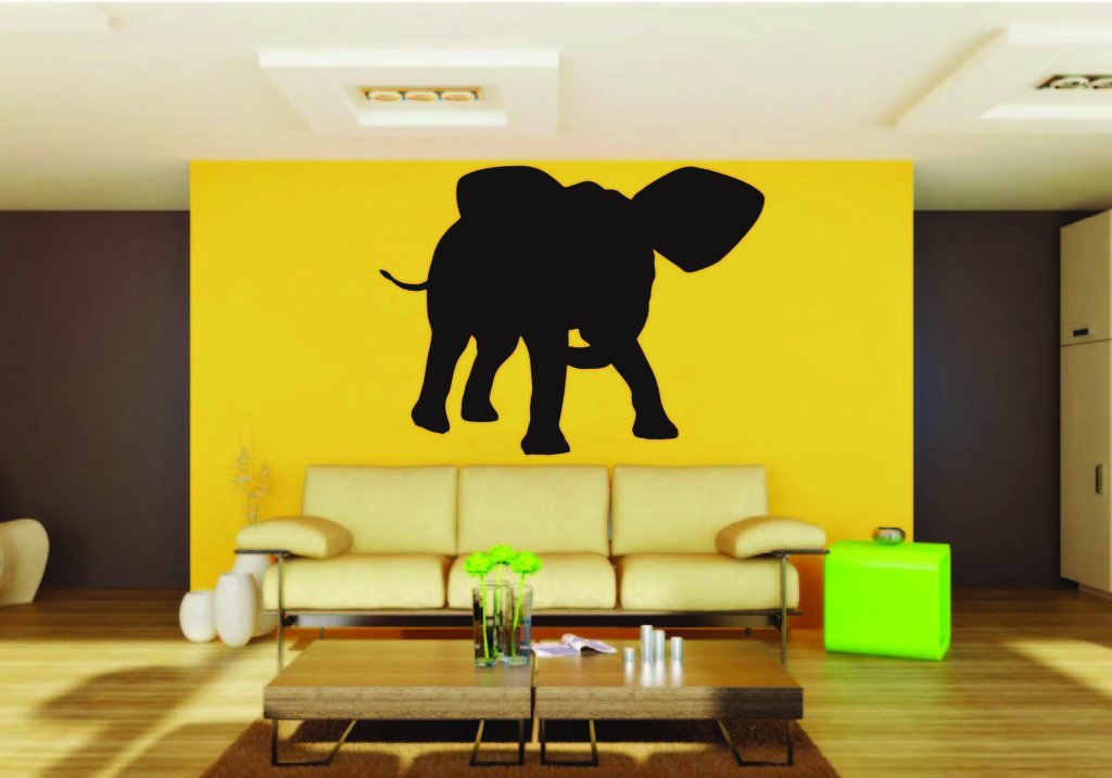 Picniva Elephant Baby Sty8 Vinyl Wall Decal, Approx 22 x 17.6 in, Removable