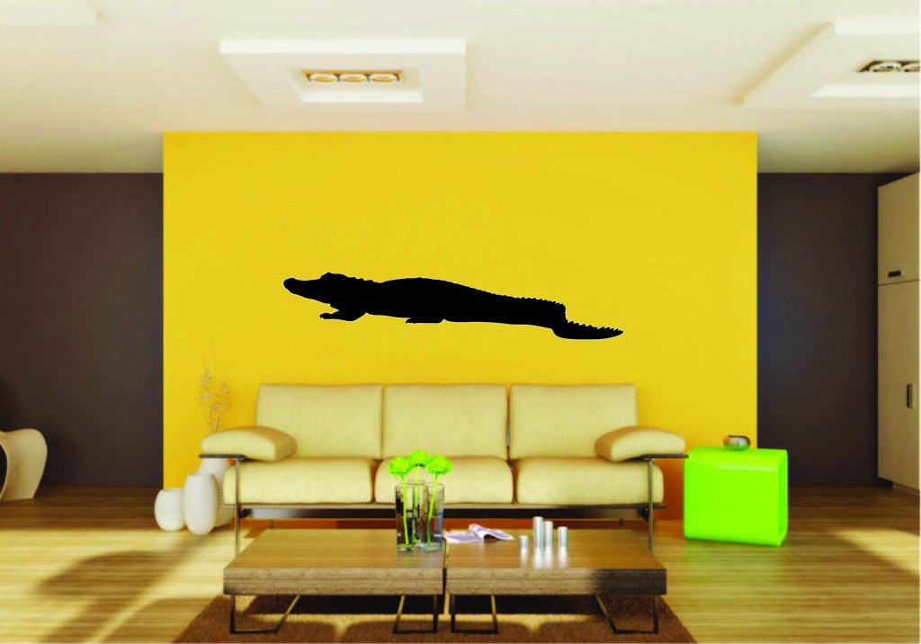Picniva Alligator Sty3a Vinyl Wall Decal, Approx 22 x 5 in, Removable