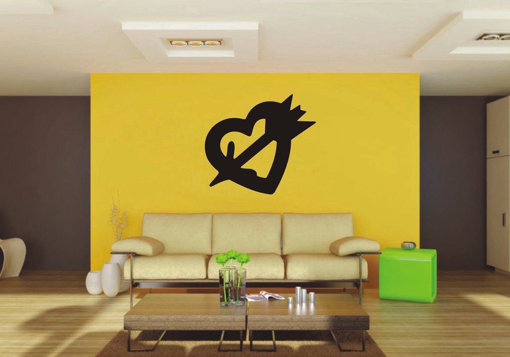Picniva Heart Sty12 Vinyl Wall Decal, Approx 22 x 19.84 in, Removable