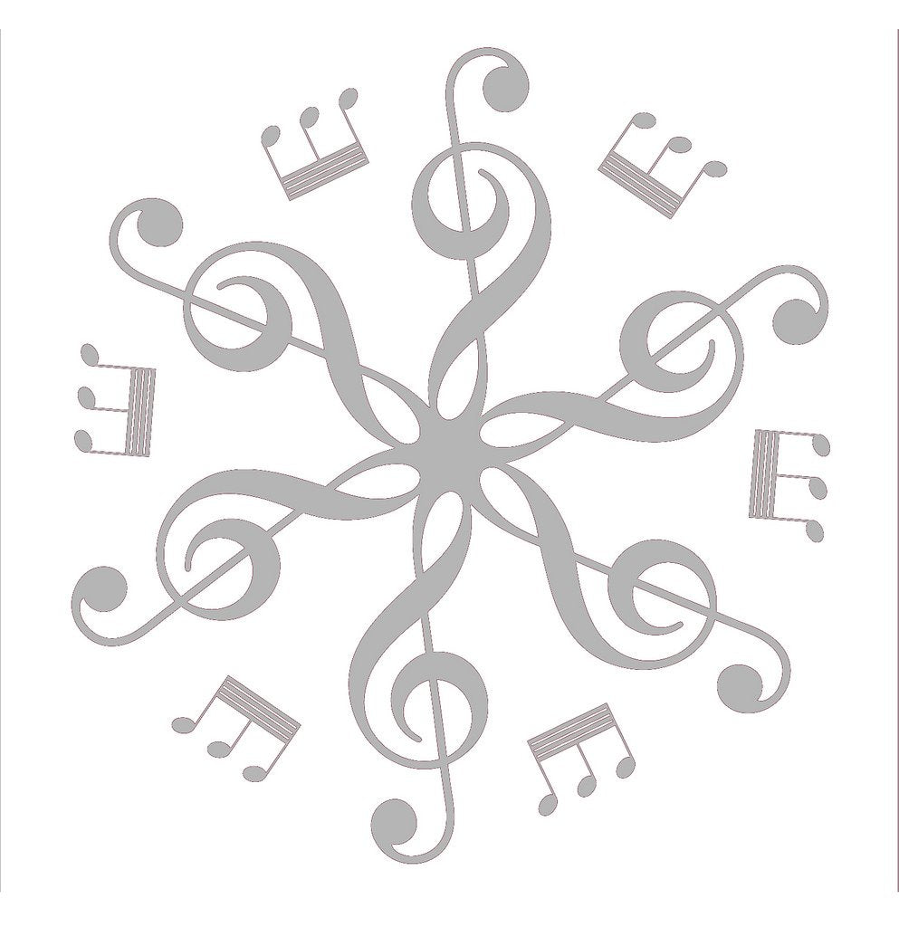 Picniva Six Treble Clefs Rosette Wall Decal for Musicians
