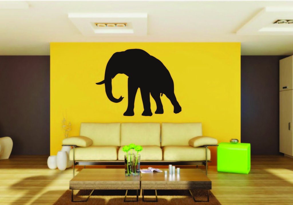 Picniva Elephant Sty13 Vinyl Wall Decal, Approx 22 x 17.6 in, Removable