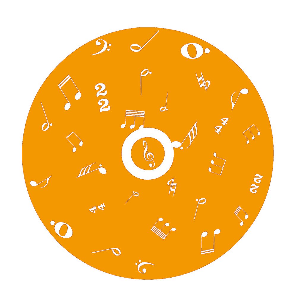Picniva Filled CD Music Symbols Wall Decal for Musicians
