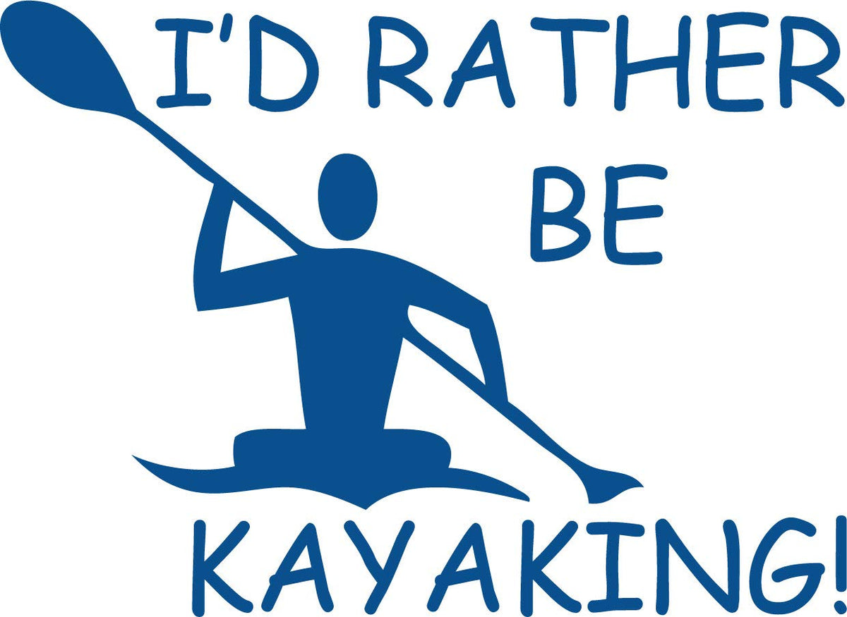 Decaltor Rather Be Kayaking Vinyl Decal, 5 in, Car Window Sticker