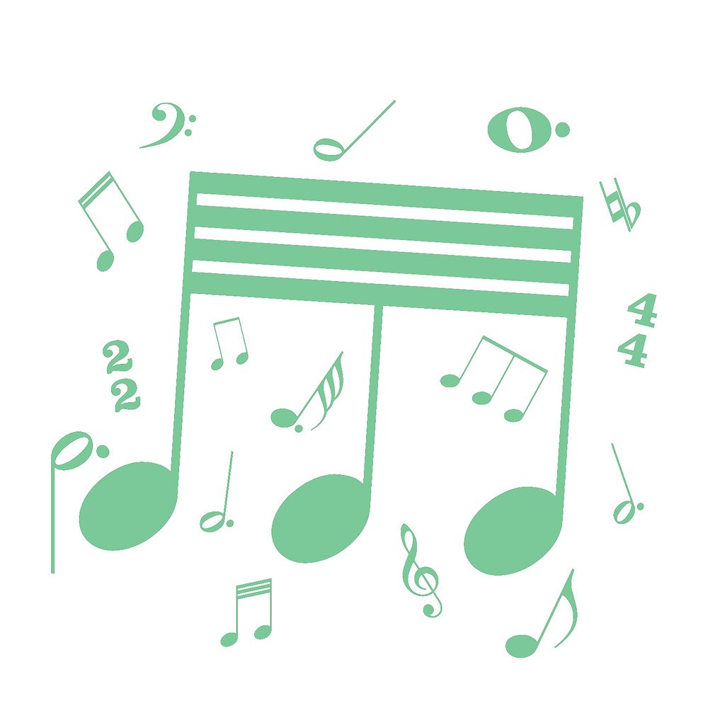 Picniva Beamed Sixty Fourth Notes Wall Decal for Musicians