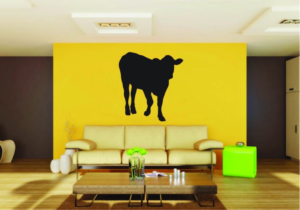 Picniva Cow Sty47 Vinyl Wall Decal, Approx 22 x 23.21 in, Removable