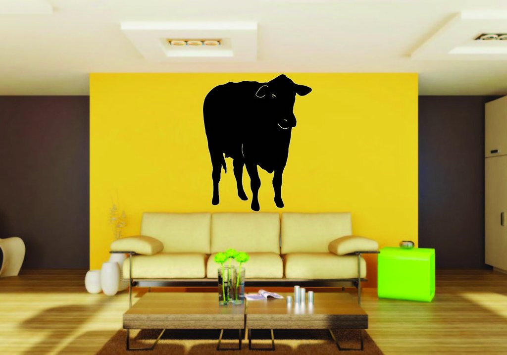 Picniva Cow Sty10 Vinyl Wall Decal, Approx 22 x 26.4 in, Removable