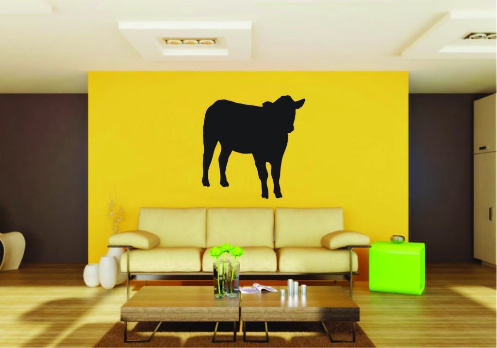 Picniva Cow Sty48 Vinyl Wall Decal, Approx 22 in Square, Removable