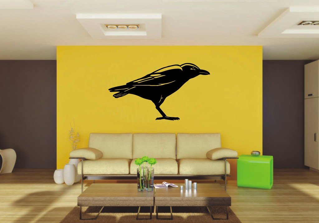 Picniva Raven Sty2 Vinyl Wall Decal, Approx 22 x 12.49 in, Removable