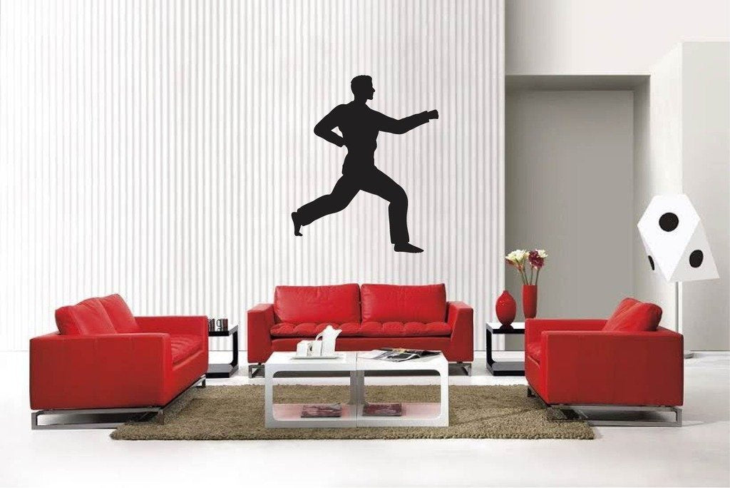 Picniva Matte Black Martial Arts Style 194 Vinyl Wall Decal Sports Decor