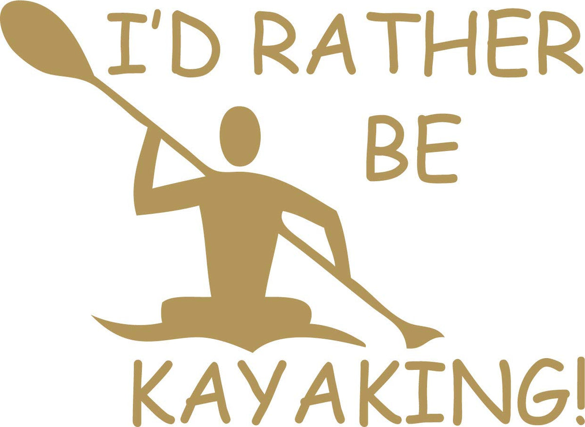 Decaltor Rather Be Kayaking Vinyl Decal, 5 in, Car Window Sticker