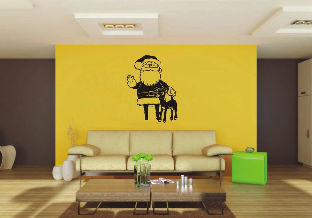 Picniva Santa Rudolph Sty1 Vinyl Wall Decal, Approx 22 x 29.51 in