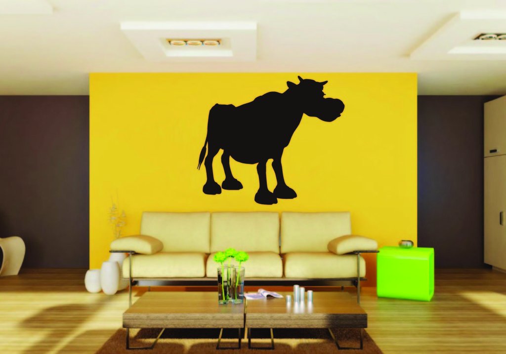 Picniva Bull Sty14a Vinyl Wall Decal, Approx 22 x 19.8 in, Removable