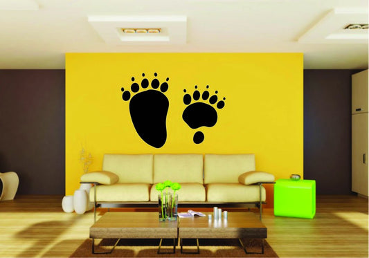 Picniva Bear Track Sty1 Vinyl Wall Decal, Approx 22 x 15.92 in, Removable