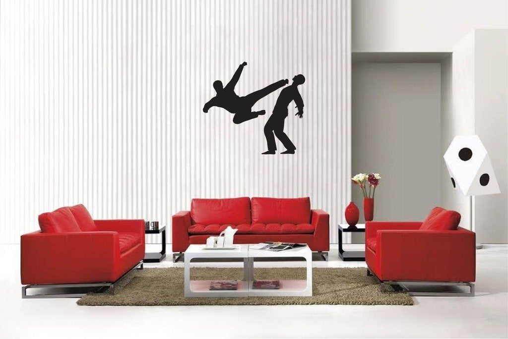 Picniva Matte Black Martial Arts Style 7 Vinyl Wall Decal Sports BG3840
