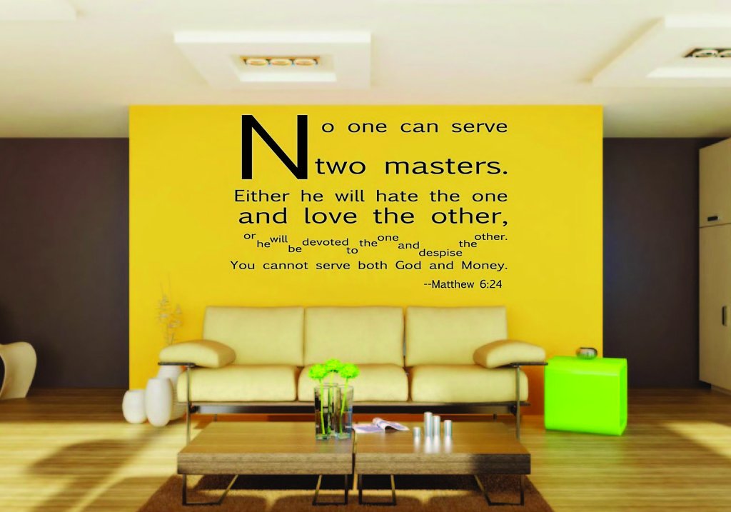 Picniva Matthew 6:24 Scripture Removable Vinyl Wall Decal