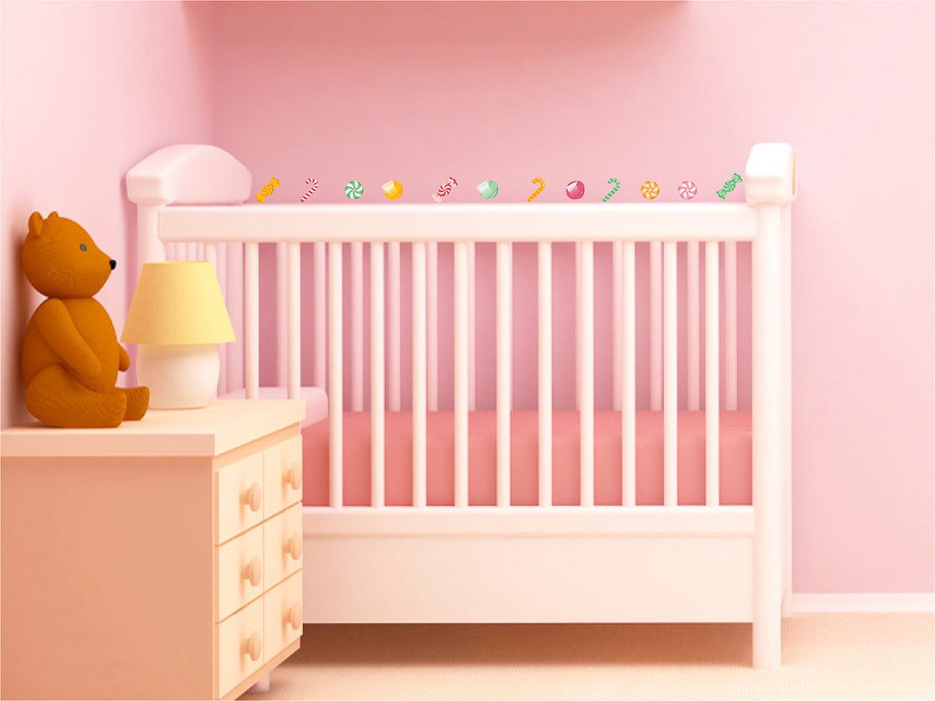 Picniva Candy Cane Clear Vinyl Wall Stickers, A4, 2 in Tallest