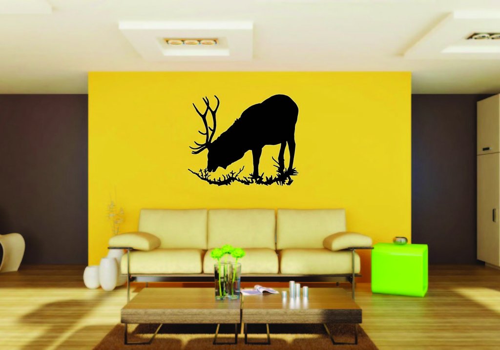 Picniva Elk Bull Style 5 Removable Vinyl Wall Decal