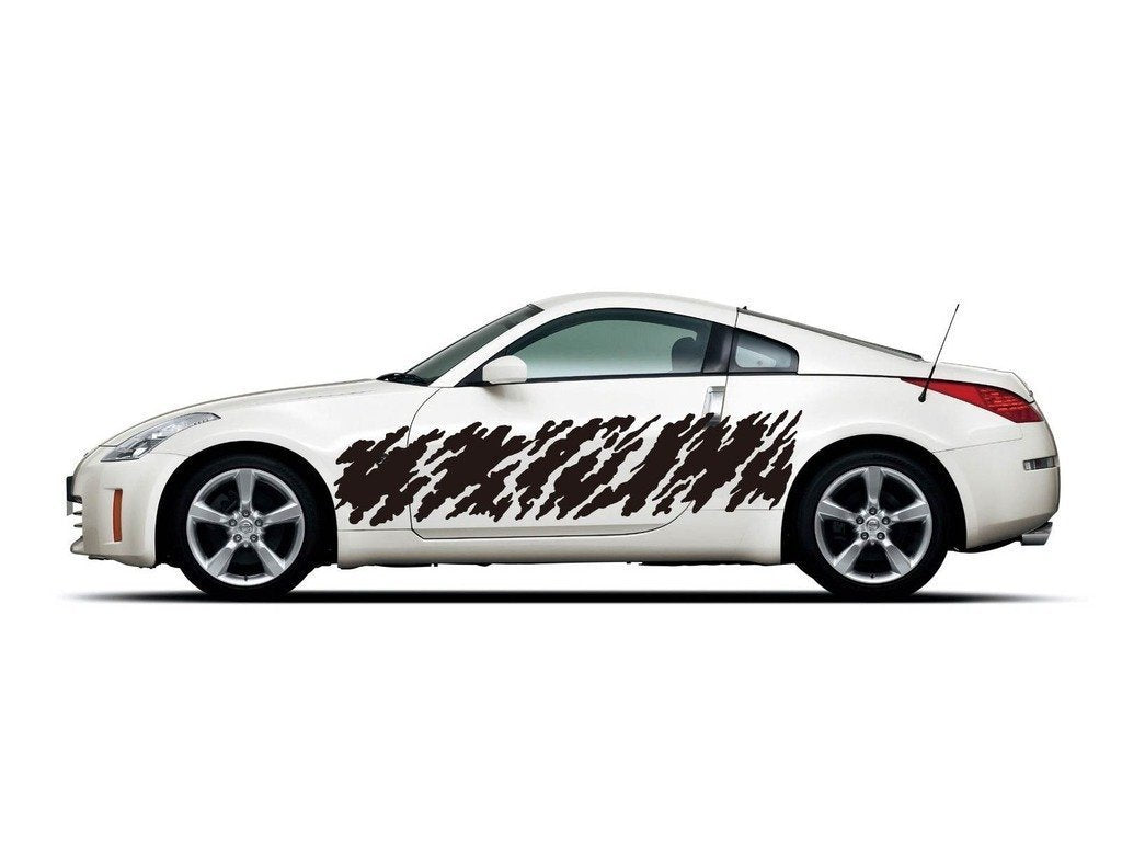 Picniva sty210 Racing Car Body Side Stripes Sticker Decal 2 Pcs