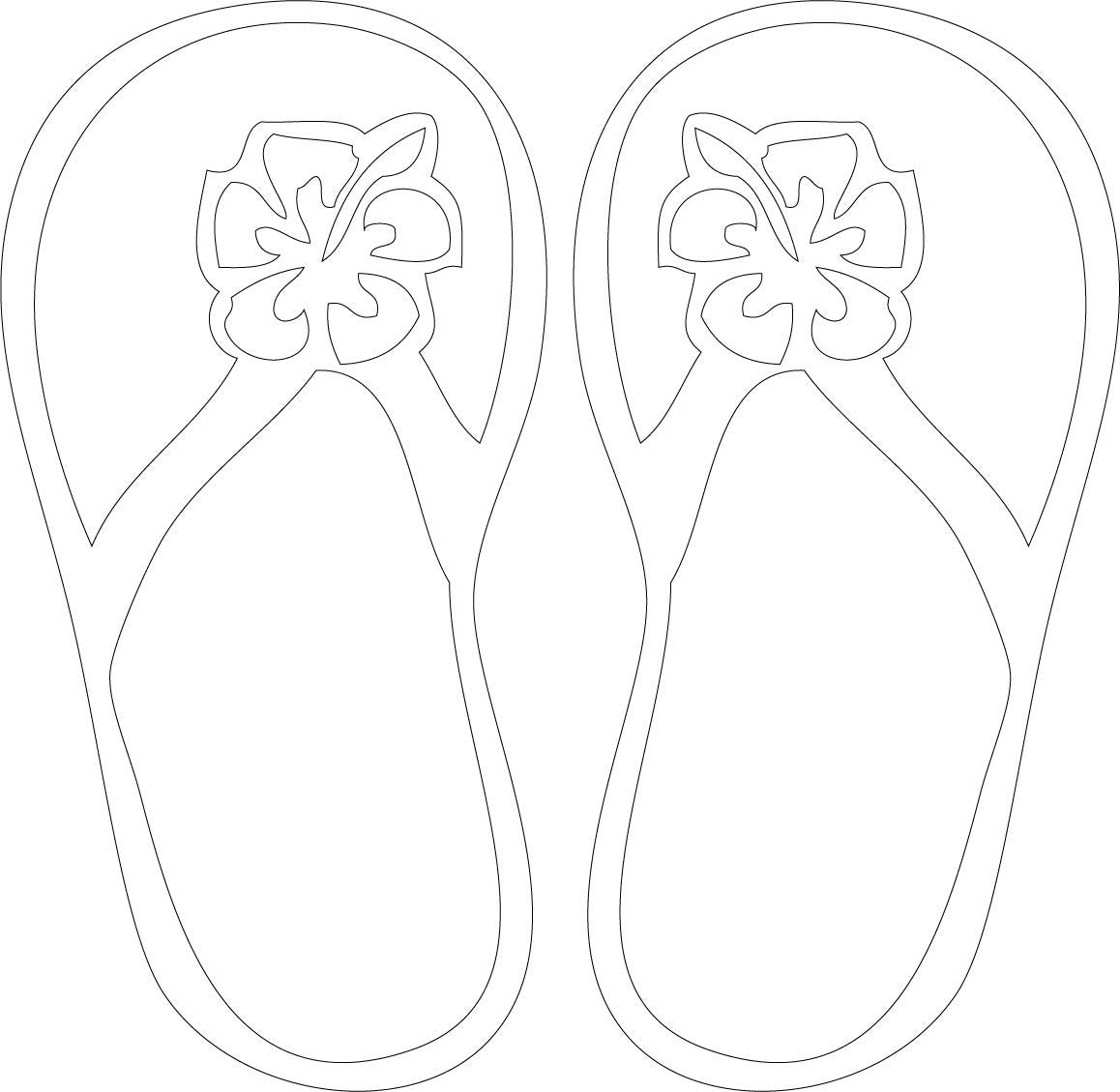 Decaltor Hibiscus Flip Flop Vinyl Decal for Car Window Laptop, 5 in