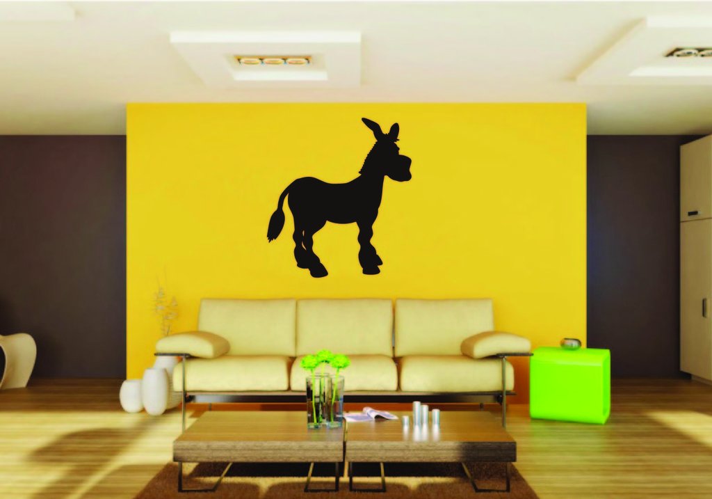 Picniva Donkey Sty6a Vinyl Wall Decal, Approx 22 x 24.2 in, Removable