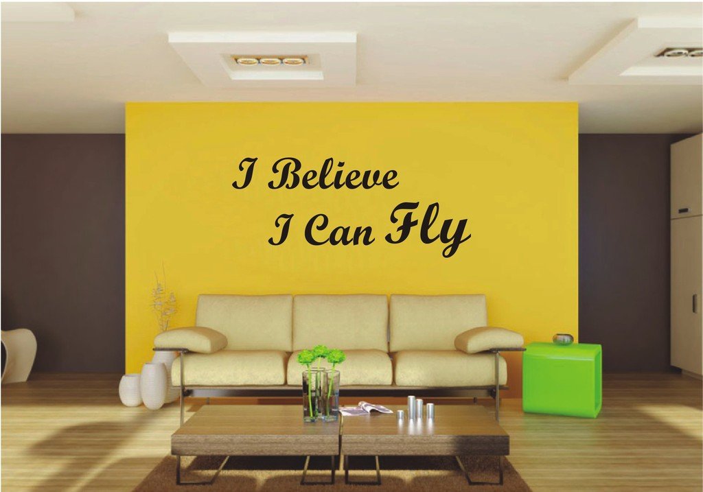 Picniva 22x9.24 I Believe Can Fly Sports Vinyl Wall Decal Motivational