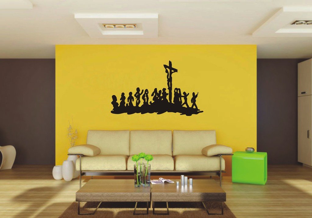 Picniva Crucifixion Sty1 Vinyl Wall Decal, Approx 22 x 13.16 in, Removable