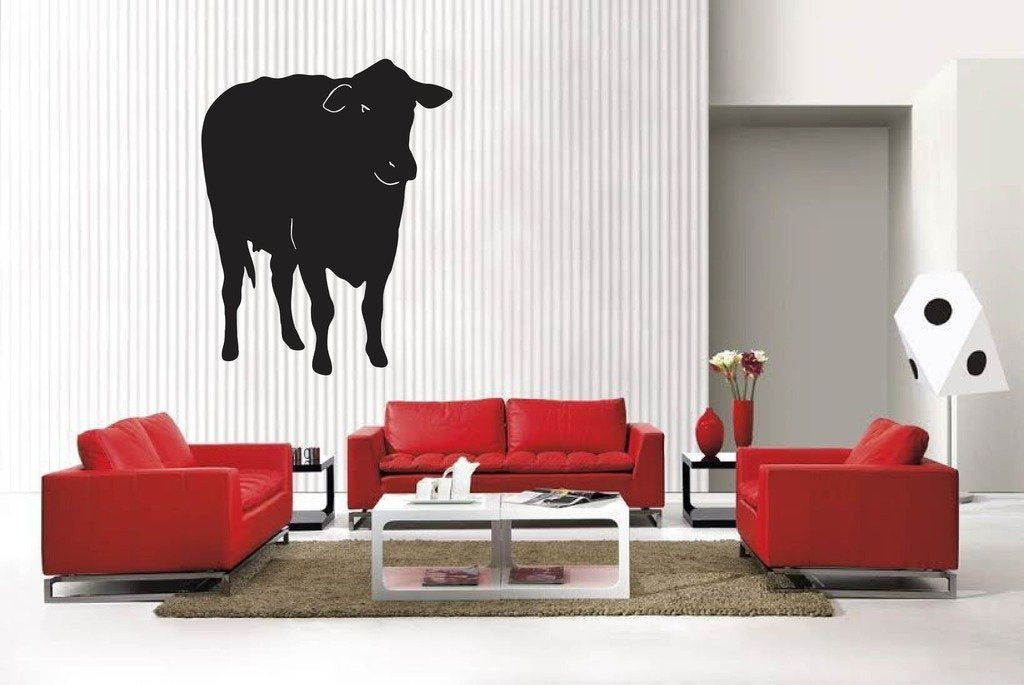 Picniva Cow Style 10 Vinyl Wall Decal, Matte Black, 22 x 27.91 in