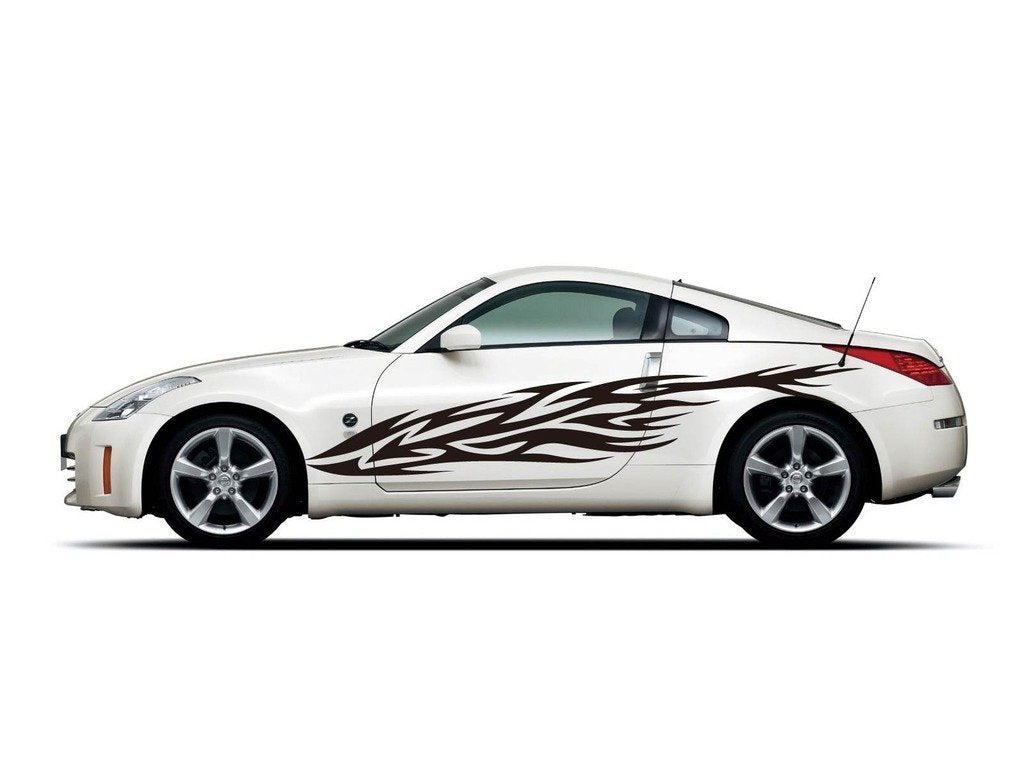 Picniva sty278 Racing Car Body Side Stripes Sticker Decal 2 Pcs