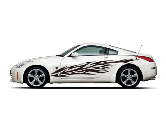 Picniva sty278 Racing Car Body Side Stripes Sticker Decal 2 Pcs