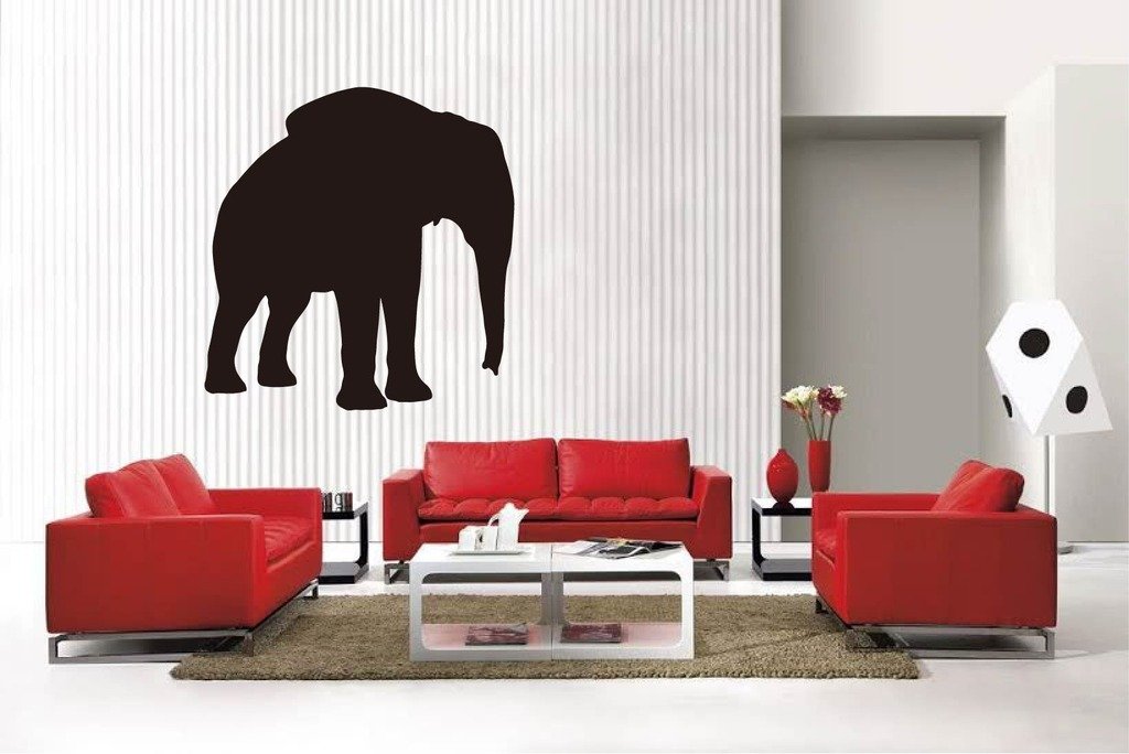 Picniva Matte Black Elephant Baby Style 1 Vinyl Wall Decal Safari BG5252