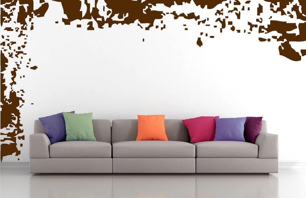 Picniva Grunge Borders Wall Decals, Brown, 10 in Height, DOTPR02A