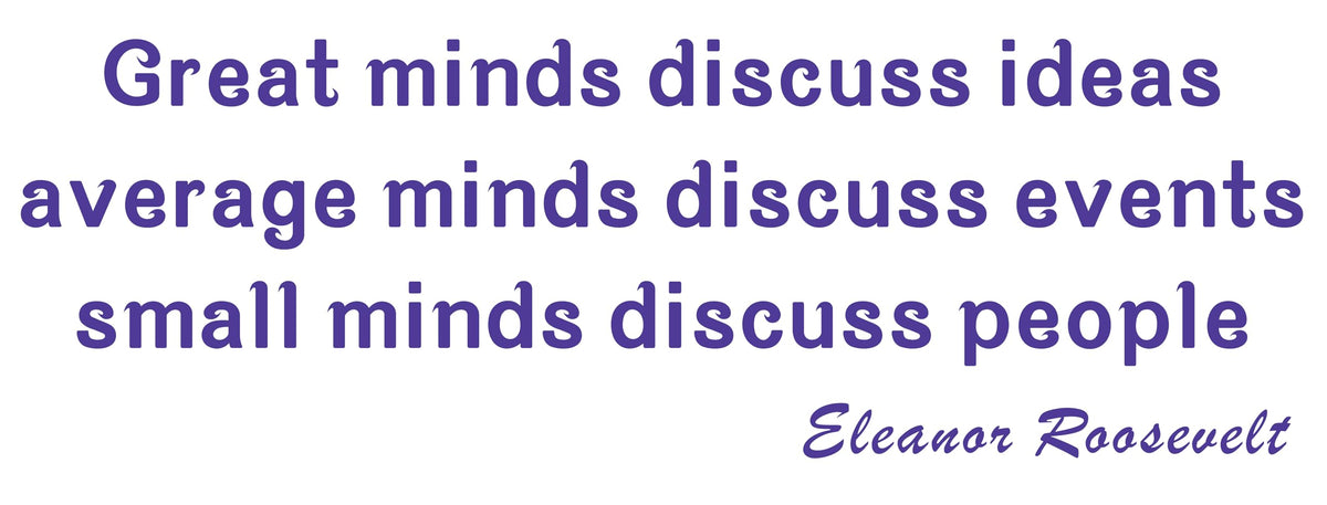 Picniva Great Minds Discuss Ideas Wall Decal, Purple, 22 x 7 in