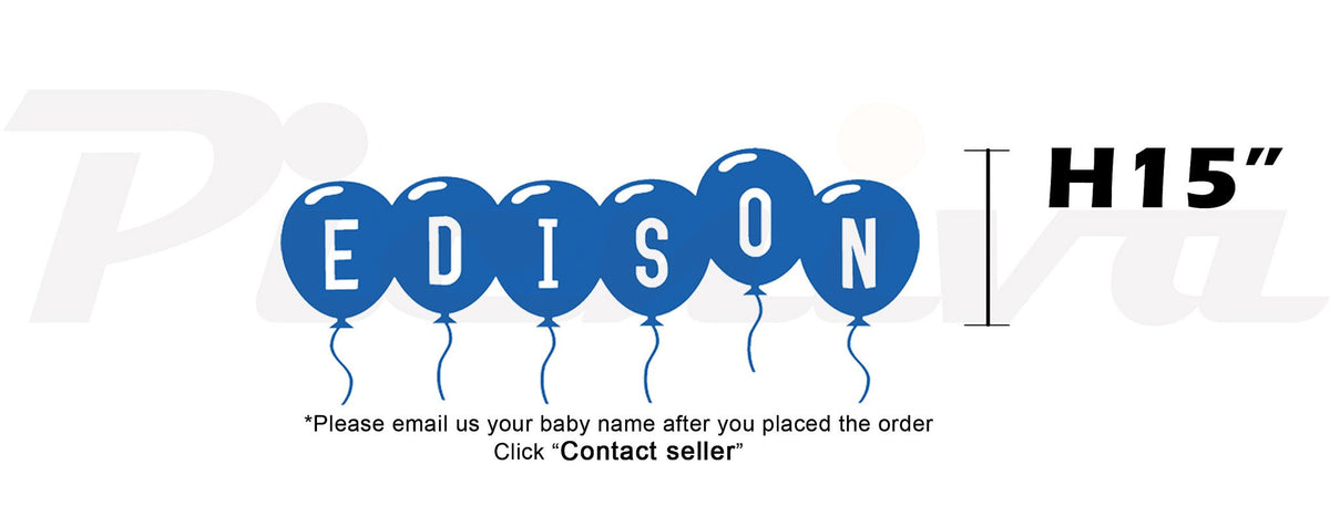 Picniva Custom Baby Name Wall Decal, Blue Butterfly, Font Four