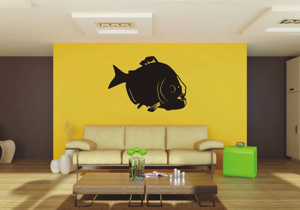 Picniva Piranha Sty2 Vinyl Wall Decal, Approx 30.88 x 22 in, Removable