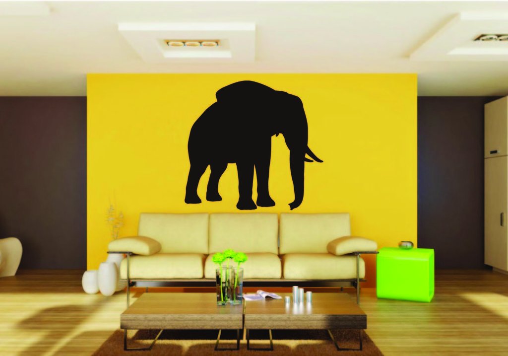 Picniva Elephant Sty18 Vinyl Wall Decal, Approx 22 x 19.8 in, Removable
