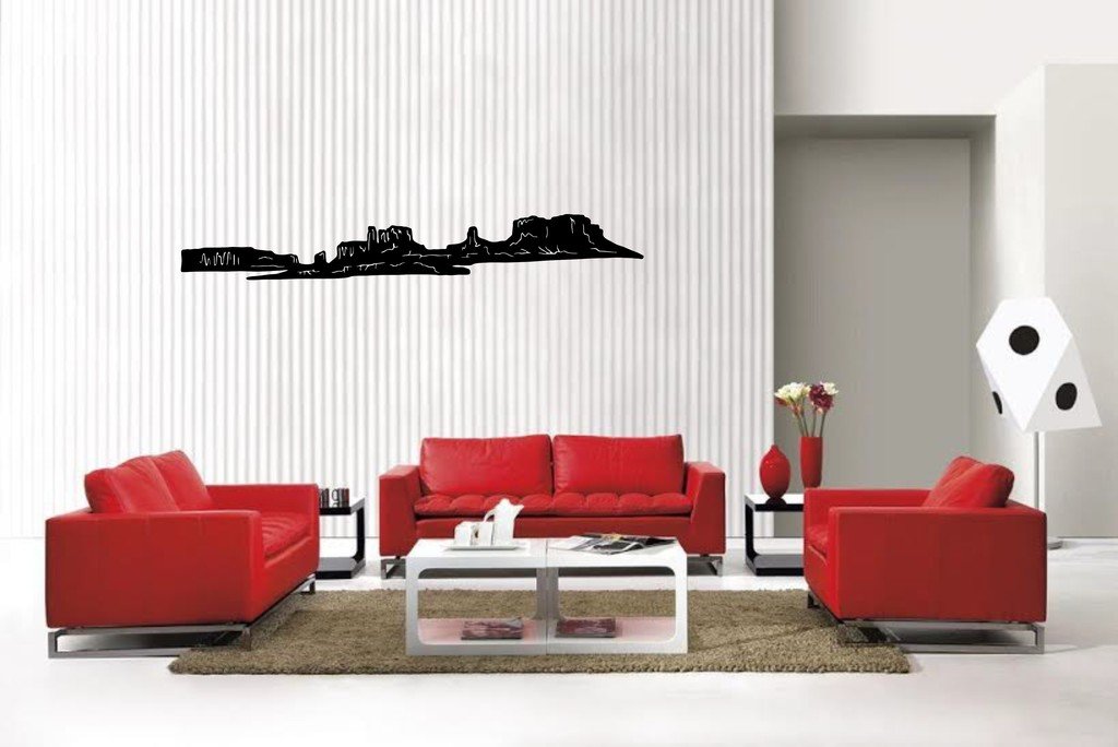 Picniva Matte Black Mountain Style 12 Vinyl Wall Decal Nature Botanical