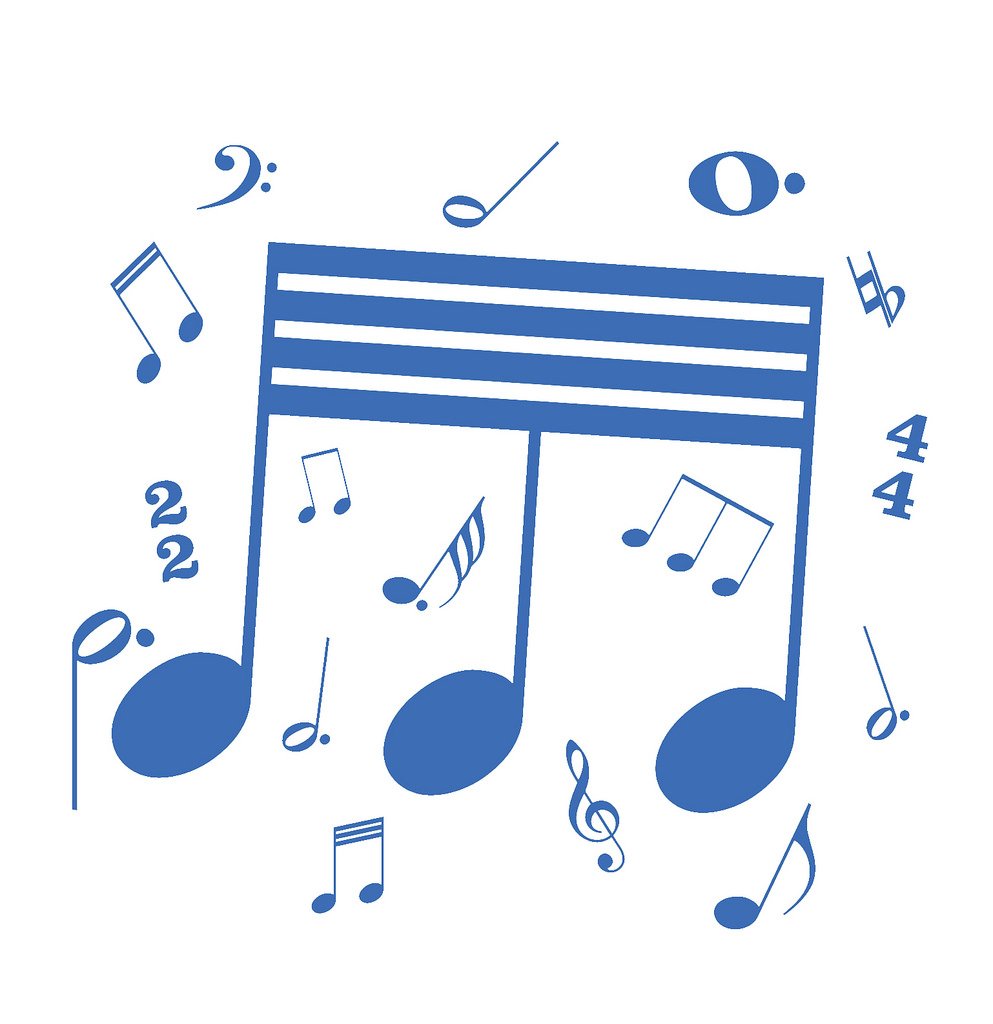 Picniva Beamed Sixty Fourth Notes Wall Decal for Musicians