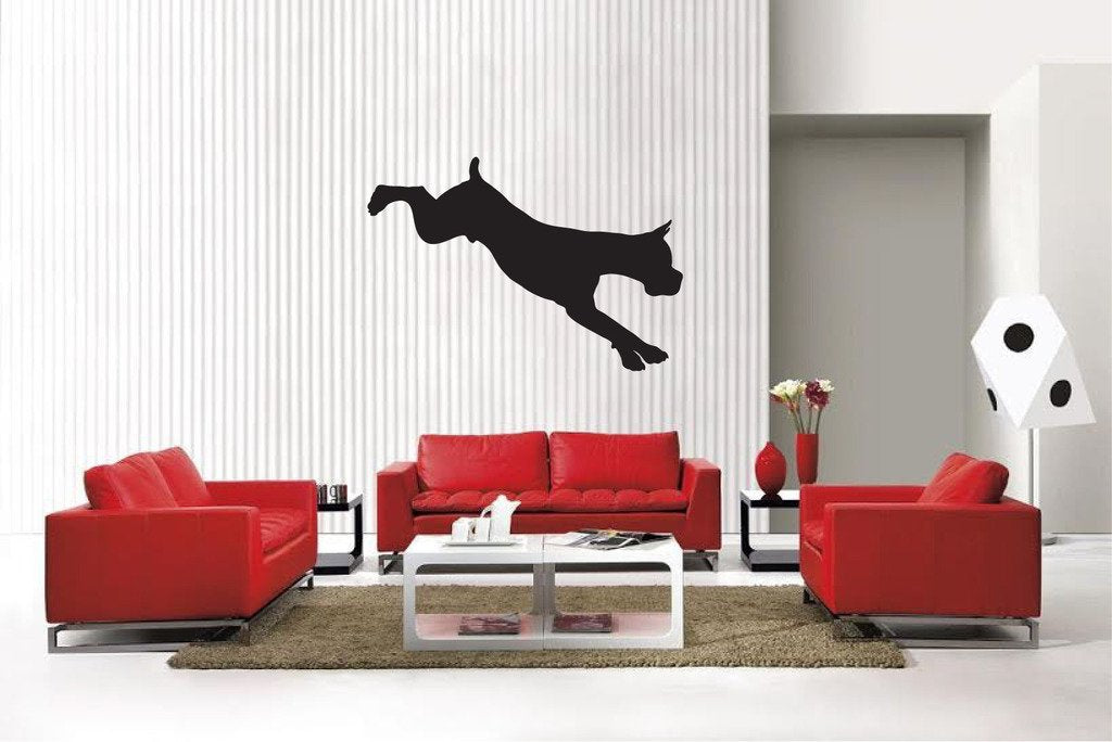 Picniva Matte Black Boxer Style 34 Vinyl Wall Decal Canine Decor