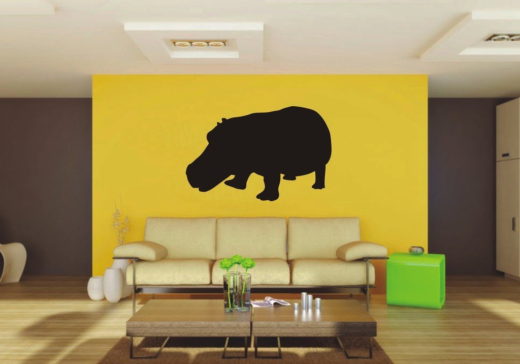 Picniva Hippo Sty3 Vinyl Wall Decal, Approx 22 x 14.32 in, Removable