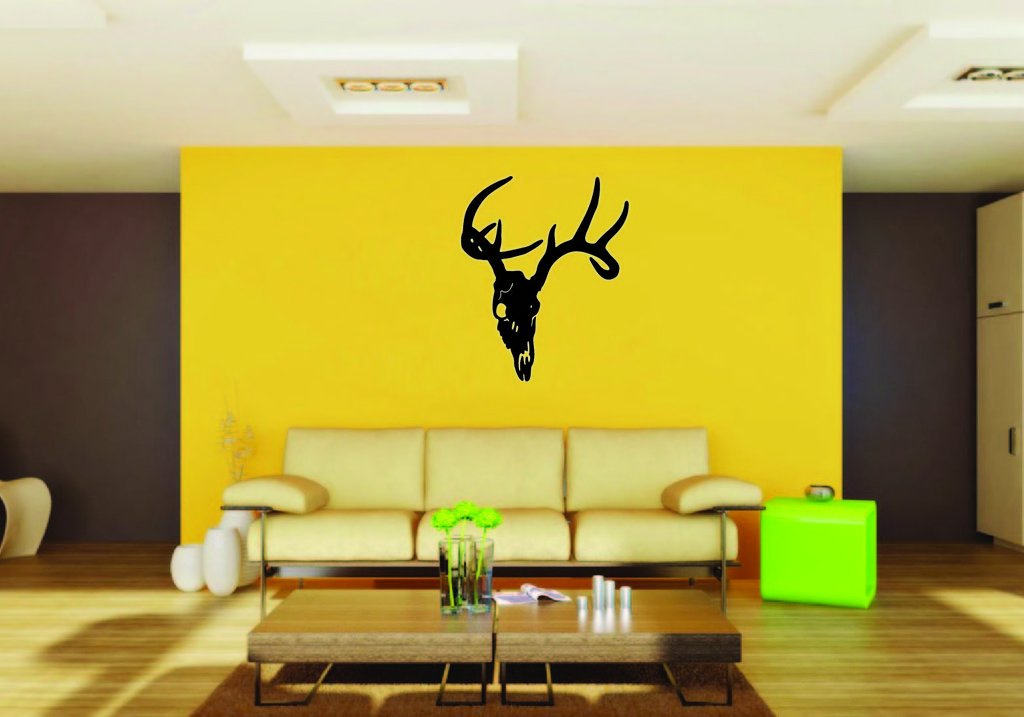 Picniva Deer Skull Style 4 Removable Vinyl Wall Decal