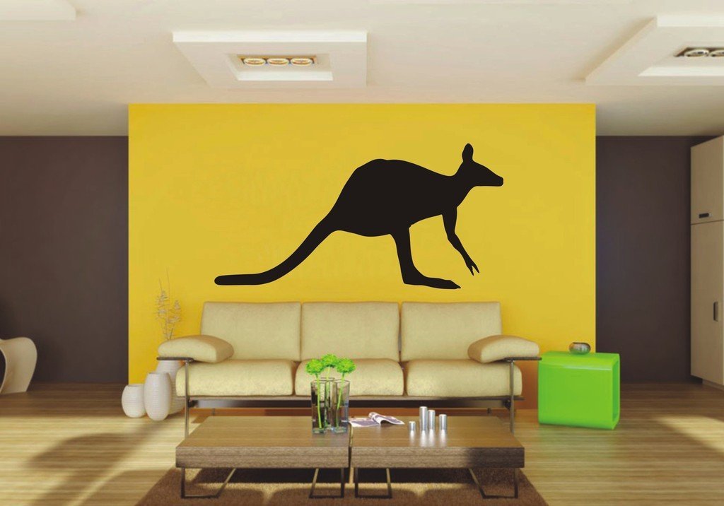 Picniva Kangaroo Sty3 Vinyl Wall Decal, Approx 22 x 11.1 in, Removable