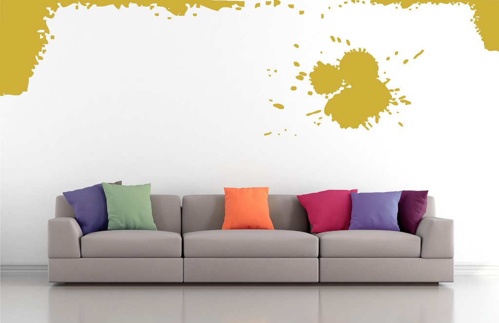 Picniva Splatter Corners Wall Decals, Gold, 10 in Height, DOTPR01A
