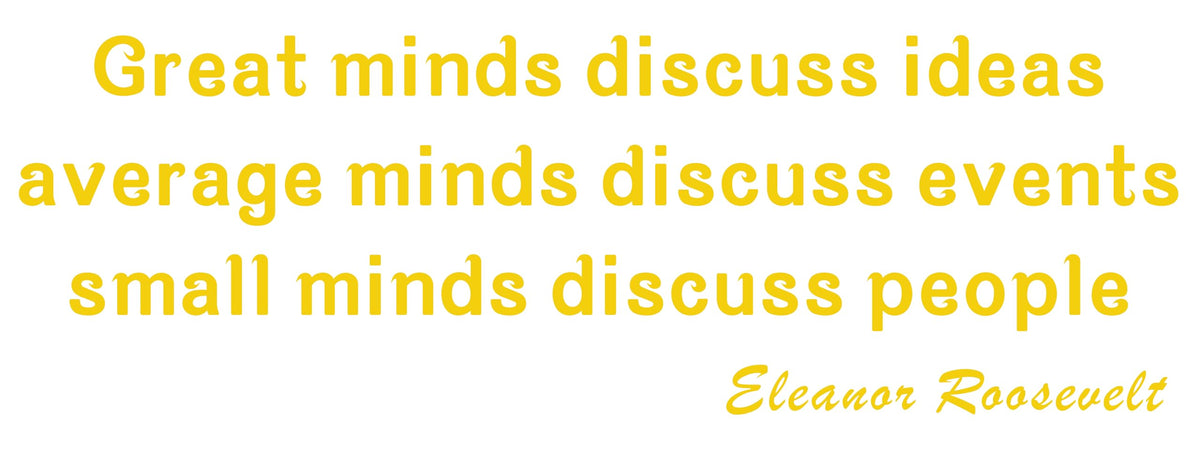 Picniva Great Minds Discuss Ideas Wall Decal, Yellow, 22 x 7 in
